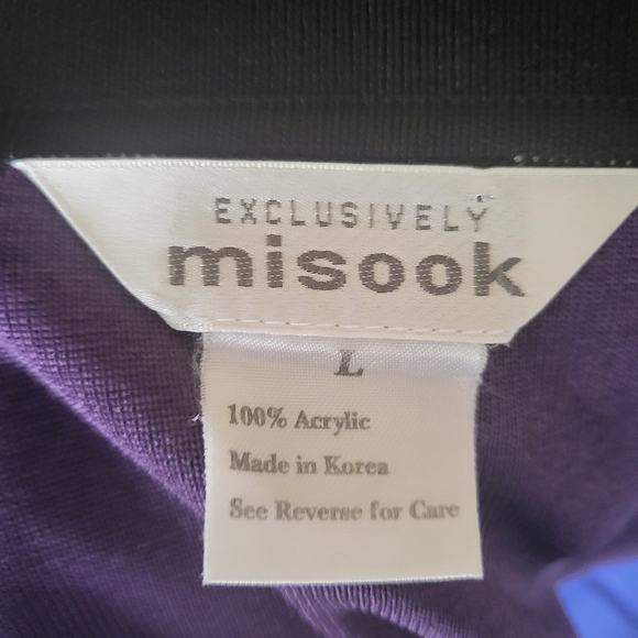 MISOOK Vintage Cardigan Sweater Purple Black Large - Picture 7 of 9